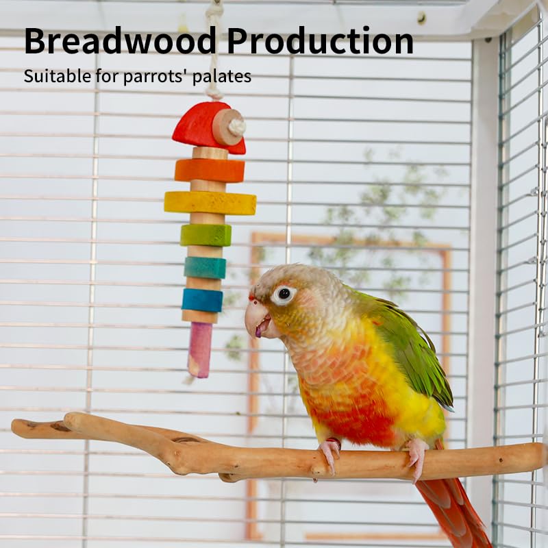 Bird Toys & Bird Perch, Bird Wooden Block Chewing Toy Parrot Foraging & Puzzle Toys Bird Cage Accessories for Conures Parakeets Cockatiels Lovebirds African Grey Macaws (Colorful Fish) - color: Colorful fish