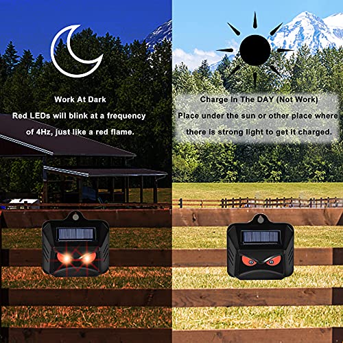 Triumpeek Animal Repeller, Solar Powered Predator Eye Nighttime Animal Deterrent Devices with Red LED Lights, Night Guard Animal Repellent Scares Coyote Skunk Raccoon Deer Away from Yard Chicken Coop | Solar Powered, Red LED Lights, Night Guard, Scares Co