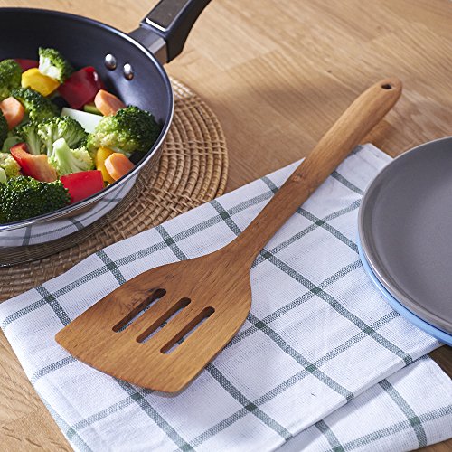 Faay Teak Wooden Slotted Spatula Turner | Durable, Healthy, High Moist Resistance Teak Wood Spatula for Non Stick Cookware - size: 13.5 Inch Slotted Spaltula