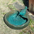 Ceramic Solar Fountain Bird Bath with Battery Backup,Solar Garden Fountain | Bird Bath Fountains Solar Power for Garden, Patio & Yard Decor,Working at Night for at Least 6 Hours (Bird)
