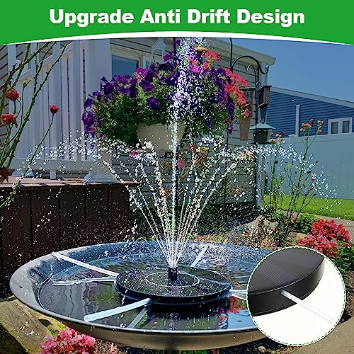2 Pack Solar Fountain for Bird Bath, 2.5W Outdoor Solar Water Fountain with 7 Nozzles, Outdoor Floating Fountains Pump for Bird Bath Garden, Ponds, Pool, Fish Tank - style: 2.5W