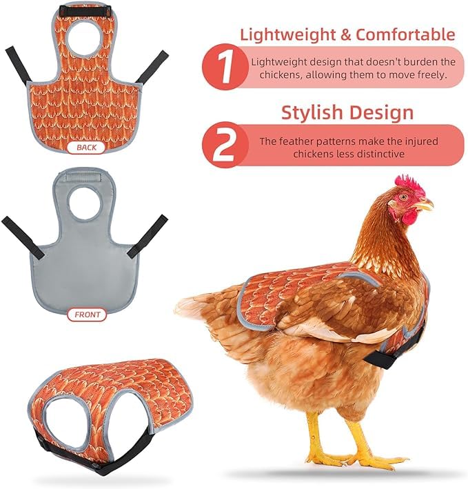 Chicken Saddle for Hens - Back Protector, Apron, Sweater, Mating Saddle, Pecking Vest (Yellow)