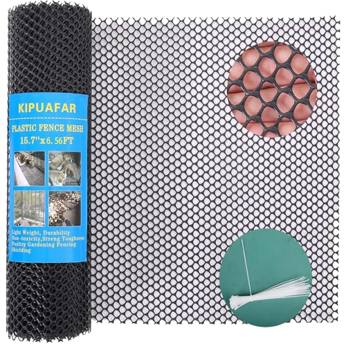 Pet Proof Barrier Net, Black Plastic Chicken Wire Mesh Fencing 15.7IN x 6.56FT, Balcony Cat Safety Net & Garden Snake Barrier, Heavy Duty Protection for Chicken Coops, Rabbit Hutches, Dog Kennels - color: Black, size: 15.7 IN * 6.56 FT