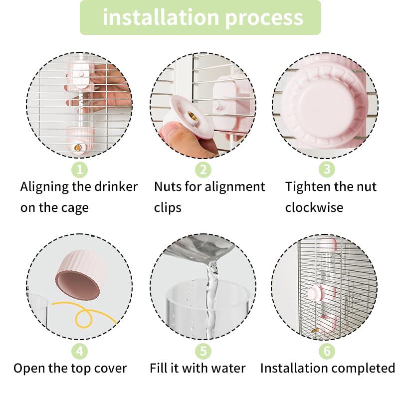 9.4 Fl Oz No Mess Bird Water Dispenser, Automatic Parrot Water Feeder with Spring Valve, Clear Cage Water Drinker for Parakeets Cockatiels Budgies Finch Lovebirds & Canary (Pink, 9.4 fl oz (280ml)) | Leak-proof bird waterer | For parrots, cockatiels, budg