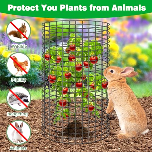 10 Pcs 11.8"x 11.8"/11.8"x 19.6" Available Chicken Wire Cloches for Plants, Plant Protector from Animal, Garden Covers Netting Iron Wire Mesh to Protect Plants Vegetables from Rabbit Squirrel Chicken - size: 11.8"D x 19.6"H