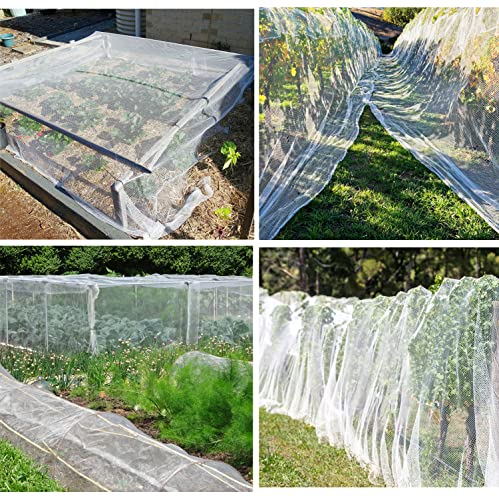 Unves 10'x12'Garden Netting, Bird Mosquito Netting Row Covers Bird Net | Barrier Screen Protect Fruits Crops, White Plant Cover Mesh Garden Mesh for Raised Beds Covers from Bugs Insect - size: 10 x 12 Ft x 1 pc