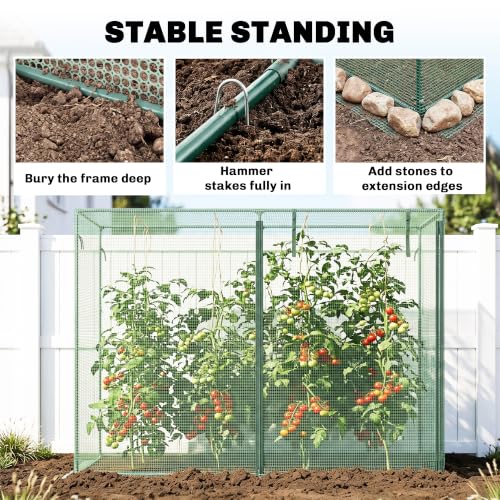 Outsunny 6' x 3' x 5' Crop Cage, Plant Protection Tent, Green | Zippered Doors, for Vegetable Garden Backyard Outdoor Use