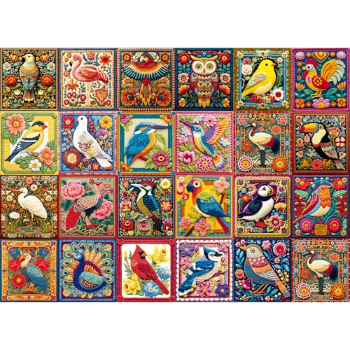 Puzzles for Adults 500 Pieces,Birds Jigsaw Puzzles 500 Pieces for Teens | Hummingbird Owl Jigsaw Puzzle for Adult Seniors Animal Puzzle for Men Women Challenging Game Birthday Party Gift Toy - color: Birds