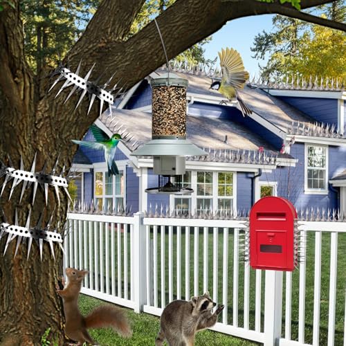 Bird Spikes 13 FT Anti Climb Spikes Stainless Steel Bird Squirrel Deterrent | Acts as squirrel baffles for bird feeders, stops squirrels stealing bird food - size: 13 FT