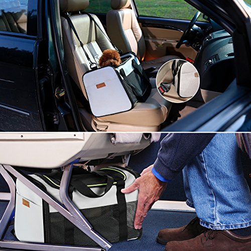 Cat Carrier - Portable Foldable Dog Pet Carrier, Soft-Sided Pet Bag up to 15 Lbs, Airline Approved Travel Puppy Carrier - color: Grey, size: Medium (Pack of 1)