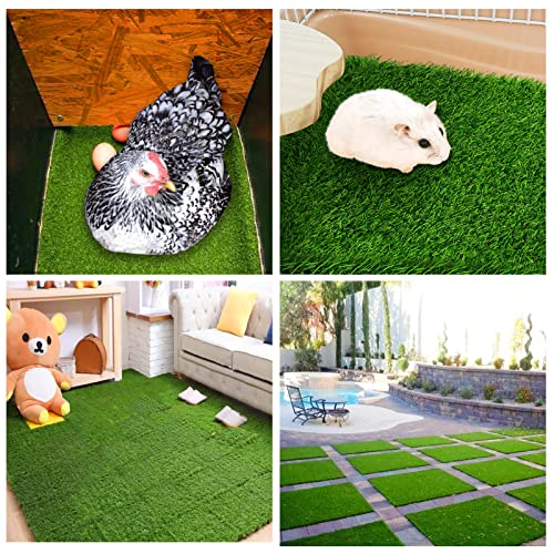 6 Pack Chicken Nesting Box Pads - Washable Artificial Grass Nesting Pads - Chicken Nesting Pads for Chicken Coop and Pet Garden Lawn Indoor Outdoor 12"×12"×1" - color: 6pack-green