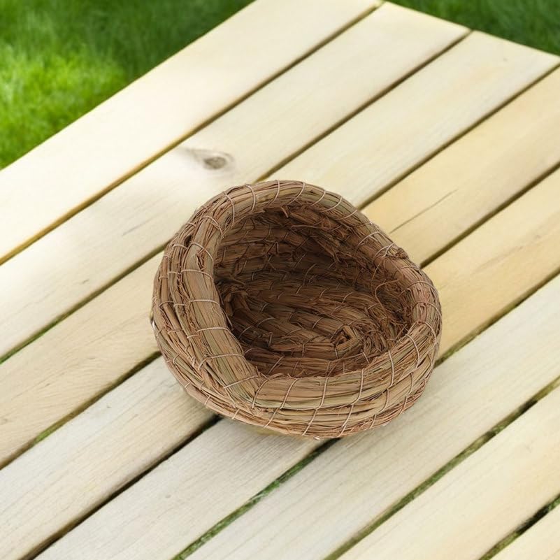 CALLARON Straw Woven Chicken Nest for Egg Laying and Breeding Cozy Henhouse Nest Box 5.91X5.51X4.33In for Backyard Poultry Easy to Clean and Assemble