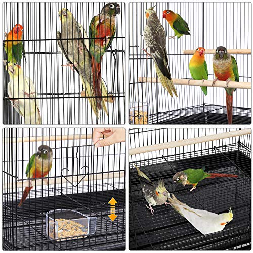 Yaheetech Pack of 2 Stackable Rectangle Breeding Flight Parakeet Bird Cage for Finches Budgies Cockatiels Conures Lovebirds Canaries Parrots w/Slide-Out Tray