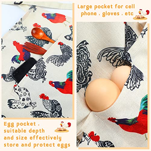 Loopeer 2 Pcs Egg Apron Collecting Apron for Fresh Egg Gathering Adjustable Gathering with Pocket for Gift Women - style: 12 Pockets