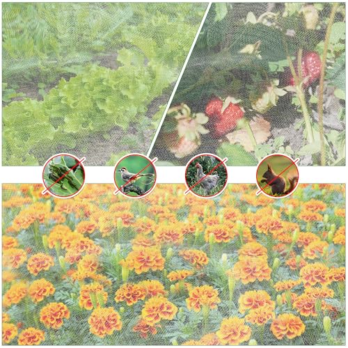 Garden Netting for Raised Beds, Plant Covers Garden Protection Bird Netting | 8x4FT Raised Garden Bed Cover, Ultra Fine Mesh Netting Pest Barrier for Vegetables Fruits Crops, with Drawstring & Clip, 2PCS - size: 8x4x1FT