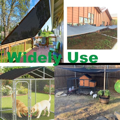 Chicken Coop Sun Shade Net, 90% UV Block 11.5x6.6 FT Heavy Duty Mesh Cloth with Bungee Cords, Easy Install for Poultry Run, Dog Kennel & Garden