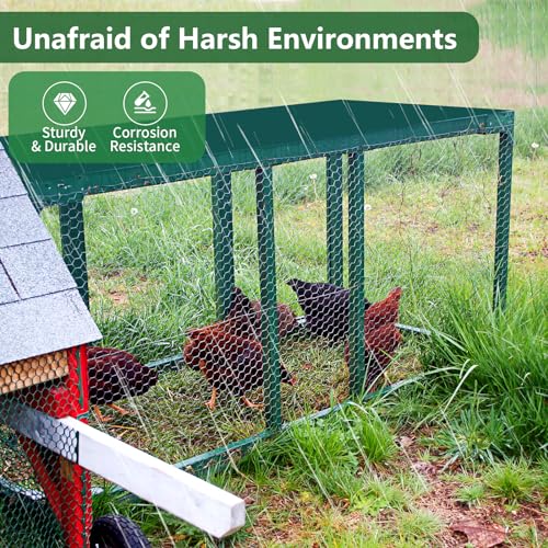 ROADPLUM Chicken Wire Mesh 13.8 x 157 in, Rustproof Galvanized Iron Garden Fence Barrier for Pet Rabbit Cat, Floral Chicken Wire Netting to Protect Poultry Plant Fruit - size: 13.8 x 157 in