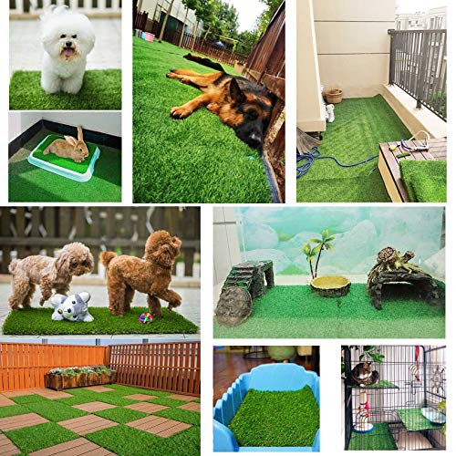 PINVNBY 4 Pcs Chicken Nesting Box Pads,12"x12" Washable Artificial Grass Rug Carpet Fake Grass Synthetic Turf Mat for Chicken Coop Pet Garden Lawn Indoor Outdoor - size: 【Green|4 PCS】