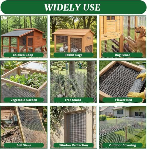 19-Gauge Galvanized Hardware Cloth, 1/2 in Mesh, 16 in x 50 ft | 1/2-inch welded wire mesh roll for chicken coops, garden barriers, tree guards, cage repairs and DIY screens - color: Sliver, size: 1/2in x 16in x 50ft