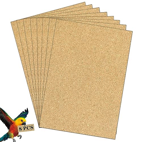 Gravel Paper for Bird Cage,BirdCage Liner Papers Cuttable Gravel Liner Sea Sand Paper Pet Animal Cages Cushion Great for Hard-Billed Birds Parrot | Clean Safe & Aids in Digestion (8 PCS - 17" x 11") - size: 8 PCS - 17" x 11"