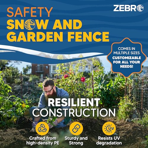 ZEBRO 4' x 100' Black Plastic Garden Fence Roll – Light Duty Mesh Fencing for Temporary Fence, Snow, Garden Netting, Animal Barrier, Agricultural Fencing & Lawn Protection - color: Black, size: Light-Duty 4' x 100'