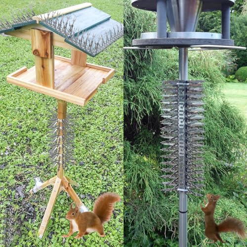 Bird Spikes Squirrel Proof Baffle for Bird Feeders, 158 Inch Avoid Climb Spikes for Outside, Fence, Garden, Tree, Roof, Deterrent Spikes for Squirrel, Raccoon, Pigeon, Cat, Stainless Steel Barb Spikes - size: 1.31FT*10 Bird Spikes