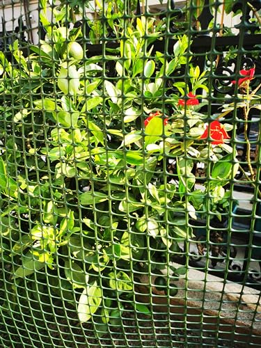 Green Plastic Garden Fence, Hardware Mesh, 4' x 50' | Reusable HDPE Fence for Landscape, Tree Guards, Balcony, Deck & Stair Railings, Poultry, Animal & Pet Barrier, Cut to Size - color: Green, size: 4' x 50'