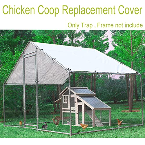 Outdoor Metal Chicken Coop Cover with 44 pcs Ball Bungee Cords, for Large Walk-in Chicken Run Pen, Waterproof, Fence Chicken Cages Cover, 11.38'Lx6.33'W (Only Cover, Frame Not Included) 2 Pack - size: 2 pack