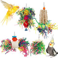 Bird Shredding Foraging Toys Parakeet Toy Chewing Hanging Toy Shredded Paper Bird Cage Accessories Bird Rope Perch for Conure Cockatiel Budgies Lovebird Parrotlet - color: Without Rope Perch