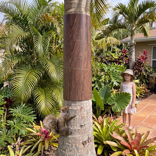 Large Tree Trunk Protector Guard 15.7 x 55 Inch Squirrel Baffle for Bird Feeder Poles Wood Wrap Tree Barrier with Adhesive Tapes Outside Plant Protector from Squirrel Raccoon Iguana