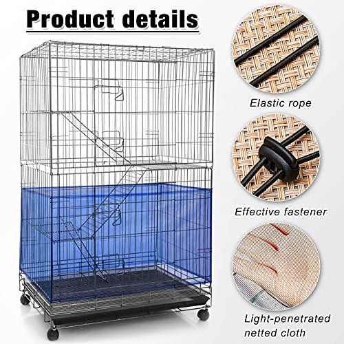 Shappy Large Bird Cage Seed Catcher,Bird Cage Cover Net Skirt Guard,Adjustable Soft Airy Mesh Net for Parrot Parakeet Macaw(118 x 15 Inch/ 300 x 37 cm,Blue) - color: Blue, size: 118 x 15 Inch/ 300 x 37 cm
