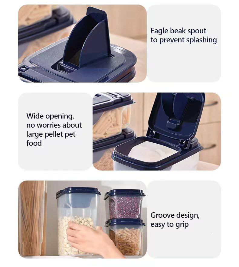3L/3.2Qt Bird Seed Storage Container,Pet Food Storage Containers with Pour Spout,Cereal Dispenser,Holds up to 3~3.5Lbs-Easy Grip and Fill Bird Feeders-Ideal for Storing Sunflower Seed