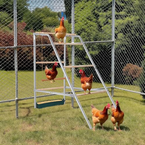 VINGLI Chicken Roosting Bars, Chicken Coop Roosting Perch, Roosting Ladder for Hens, Easy to Assemble for Backyard Poultry (19.3" L x 42" W x 39.4" H) - size: 19.3"L x 42"W x 39.4"H