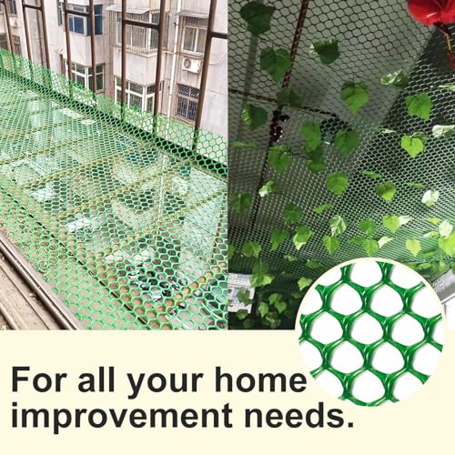 Plastic Wire Mesh Fence 16in x 33Ft Plastic Chicken Wire Mesh for Poultry, Dogs, Rabbit, Snake Barrier & Gardening Versatile Plastic Fencing (16in x 33Ft, Green) - color: Green, size: 16in x 33Ft