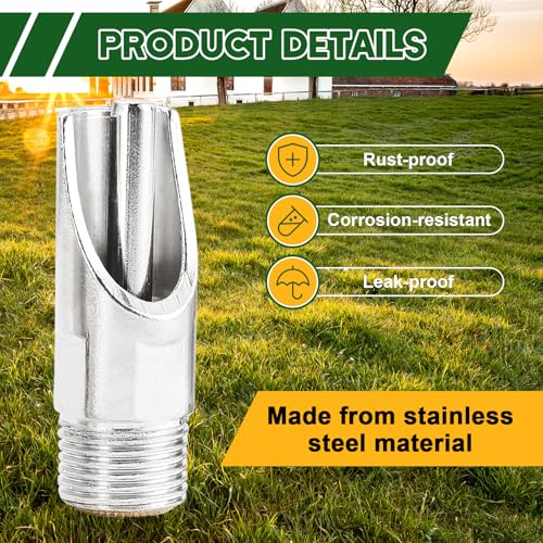MAOPINER 20PCS Stainless Steel Pig Water Nipples, 1/2" NPT Drinking Valves | Pig Drinking Nipples for Piglets, Hogs and Farm Livestock, Durable Water Dispenser Parts for Animal Feeding Systems