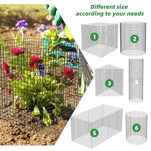 UNIFAMILY 8Pcs Plant Protectors from Animals, 2 Pack Metal Wire Plant Cage, Garden Protector Cage from Deer, Mesh Garden Protector from Rabbits, Chicken Wire Plant Covers from Animals - size: 8 Pcs Plant Protectors