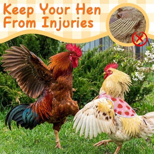 6 Pack Chicken Saddles for Hens Chicken Aprons Back Protector | Hens Chicken Saddle Vest Jacket for Poultry Back Feather Protection Fixer Supplies