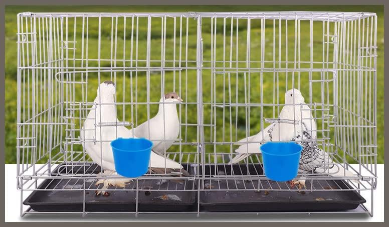 40 Pack Cage Cups Birds Feeders Seed Bowl Chicken Feeding Watering Dish Rabbit Water Food Hanging Wire Cages Box 8oz Coop Cups for Pet Parrot Parakeet Gamefowl Poultry Pigeon (Blue) - size: 40PCS Blue