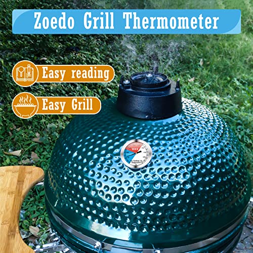 BBQ Thermometer Gauge - Charcoal Grill Pit Smoker Temp Gauge Grill Thermometer with Fahrenheit and Heat Indicator (1 Pack) - color: Blue