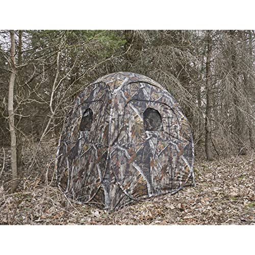 Guide Gear HuntRite Deluxe 4-Panel Spring Steel Hunting Blind; 2 Person Ground Tent for Deer and Turkey Season