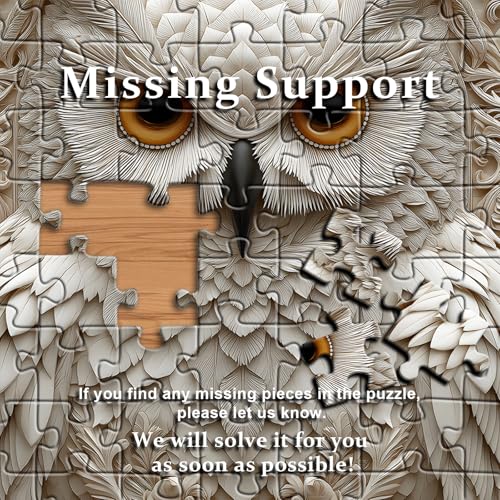 Owl Puzzles for Adults 1000 Pieces, Nature Animal Bird Unique Carved Art Puzzles, Impossible Hard Challenge Jigsaw Puzzle - style: White Owl Puzzles Puzzles