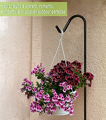 76 Inch Tall Shepherd Hooks with 5-Forked Base, Adjustable Heavy Duty Bird Feeder Pole Stand Hanger for Outdoor, Shiny Black, 2 Pack - size: 76 inch, style: 2pcs