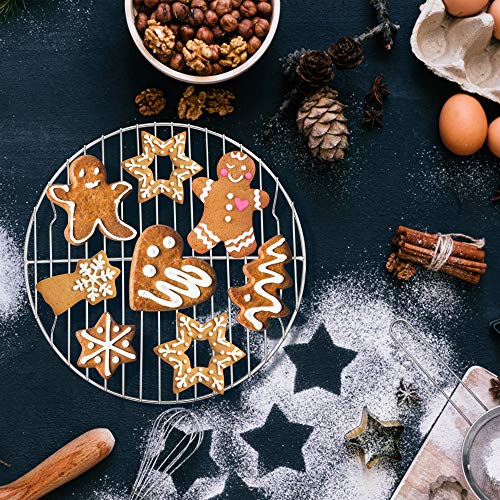 E-far 7½ Inch Steaming Cooking Racks, Stainless Steel Round Baking Cooling Rack Set of 2, Multi-Purpose for Canning Air Fryer Pressure Cooker, Dishwasher Safe - size: 7.5"