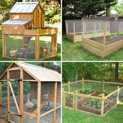 TNELTUEB 48in x 100ft Hardware Cloth Hot-Dip Galvanized Welded Wire Mesh - Heavy Duty 3/4inch 23 Gauge Chicken Wire Fencing for Garden, Chicken Coop, Rabbit Cage, Rodent & Predator Protection - size: 48in x 100ft