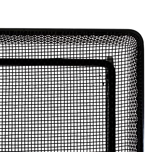 Ground and Deck Tray Feeder for Birds and Squirrels | Black Steel Mesh Tray Feeder - Holds 2 Cups of Seed, Nuts, or Mealworms for Ground Birds, Squirrels, Chipmunks, and Rabbits