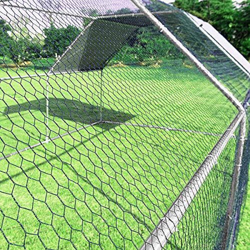 Giantex 18.5ft Large Metal Chicken Coop, Walk-in Chicken Coops Hen Run House Shade Cage with Waterproof and Sun Protection Cover for Outdoor Backyard Farm Use Poultry Cage (18.5 x 9.2 ft, Flat) - size: 221.0"L x 110.5"W x 77.0"H