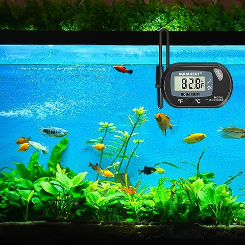 AQUANEAT Aquarium Thermometer, Fish Tank Thermometer, Digital Temperature Test, with Large LCD Display (1 Pack) - size: 1 Pack