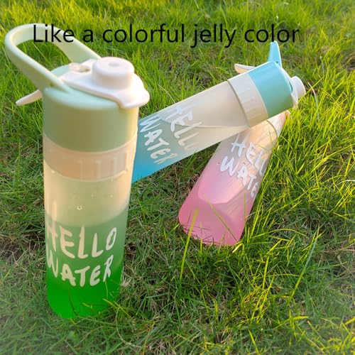 Misting Water Bottle, 2 in 1 22 OZ Large Capacity,Wide Mouth Leak Proof,Workout Water Bottle,Used for Mountaineering,Gym,Cycling,and Sports Activities (blue)