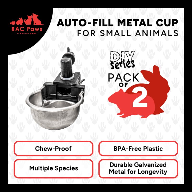 RAC Paws by RentACoop DIY Auto-Fill Metal Cup Waterer Kit - style: 2 Pack