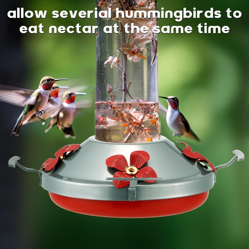 3 Pack Hummingbird Feeder Replacement Parts, Metal Top Cover with 4 Perches & 4 Flower Ports, Includes 3 Cleaning Brushes, No Feeder Bottom Base Included(Silver) - color: Silver